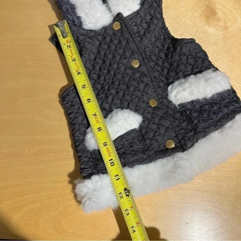 Savannah Vest Girls Size 18 M Fur Trim Full Zip Quilted